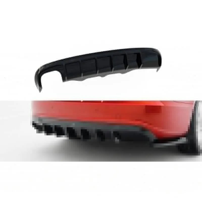 Maxton - Diffuseur Arrière Complet Audi A5 S-Line Sportback 8T (Version avec double embout d'échappement d'un côté) Version avec