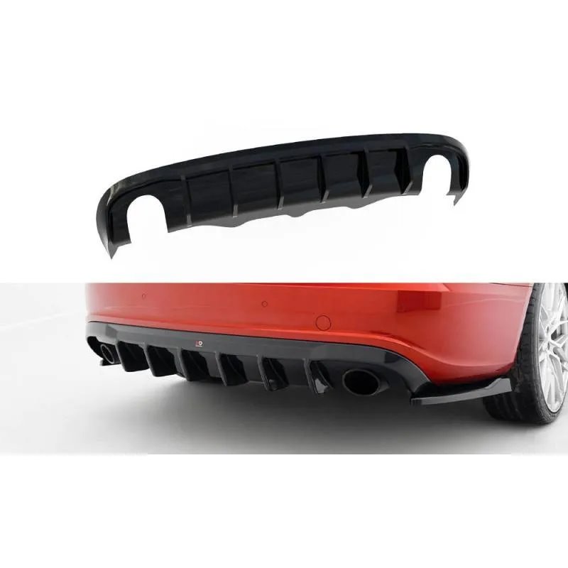 Maxton - Diffuseur Arrière Complet Audi A5 S-Line Sportback 8T (Version avec embouts d'échappement simples des deux côtés) Versi