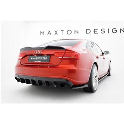 Maxton - Diffuseur Arrière Complet Audi A5 S-Line Sportback 8T (Version avec embouts d'échappement simples des deux côtés) Versi