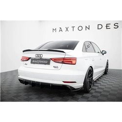 Maxton - Diffuseur Arrière Complet Audi A3 Sedan 8V Facelift (Version avec double embout d'échappement d'un côté) Version avec d