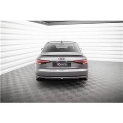 Maxton - Diffuseur Arrière Complet V.1 Audi A4 S-line B9 (Version avec embouts d'échappement simples d'un côté) Version avec emb