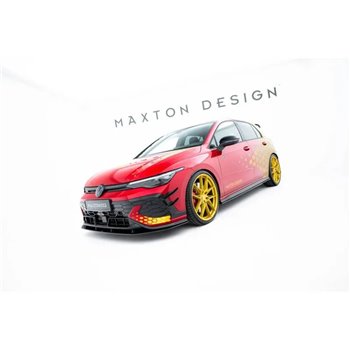 Maxton - Street Pro Lame Du Pare-Chocs Avant Volkswagen Golf GTI Clubsport Mk8 Facelift Noir-Rouge
