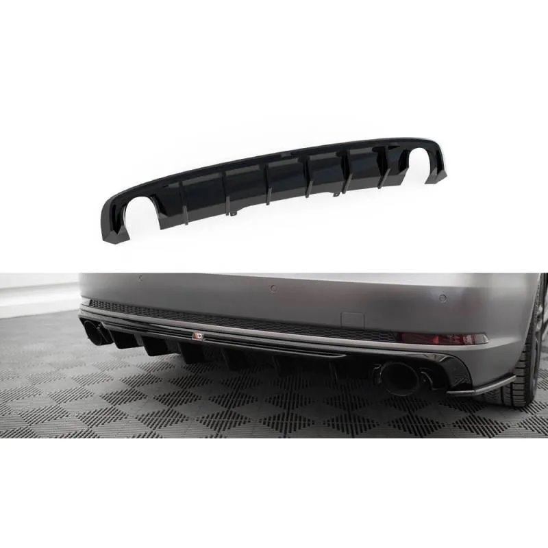 Maxton - Diffuseur Arrière Complet V.1 Audi A4 S-line B9 (Version avec embouts d'échappement simples des deux côtés) Version ave