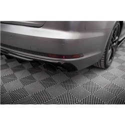 Maxton - Diffuseur Arrière Complet V.1 Audi A4 S-line B9 (Version avec embouts d'échappement simples des deux côtés) Version ave