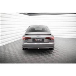 Maxton - Diffuseur Arrière Complet V.1 Audi A4 S-line B9 (Version avec embouts d'échappement simples des deux côtés) Version ave