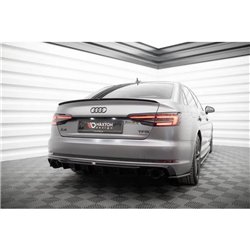 Maxton - Diffuseur Arrière Complet V.1 Audi A4 S-line B9 (Version avec embouts d'échappement simples des deux côtés) Version ave