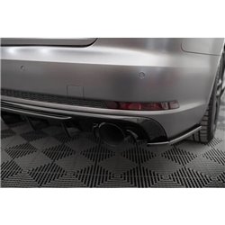 Maxton - Diffuseur Arrière Complet V.1 Audi A4 S-line B9 (Version avec embouts d'échappement simples des deux côtés) Version ave