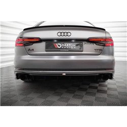Maxton - Diffuseur Arrière Complet V.1 Audi A4 S-line B9 (Version avec embouts d'échappement simples des deux côtés) Version ave