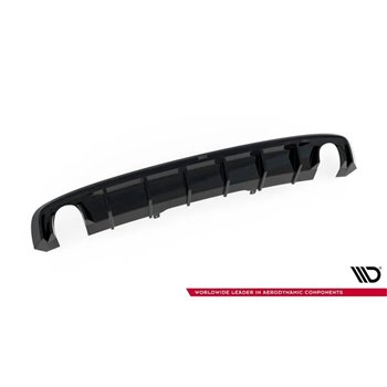 Maxton - Diffuseur Arrière Complet V.1 Audi A4 S-line B9 (Version avec embouts d'échappement simples des deux côtés) Version ave