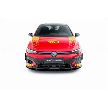 Maxton - Street Pro Lame Du Pare-Chocs Avant Volkswagen Golf GTI Clubsport Mk8 Facelift Noir