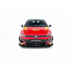 Maxton - Street Pro Lame Du Pare-Chocs Avant Volkswagen Golf GTI Clubsport Mk8 Facelift Noir-Rouge + Rabats Brillant