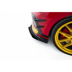 Maxton - Street Pro Lame Du Pare-Chocs Avant Volkswagen Golf GTI Clubsport Mk8 Facelift Noir-Rouge + Rabats Brillant