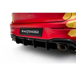 Maxton - Street Pro Central Diffuseur Arriere V.1 Volkswagen Golf GTI Clubsport Mk8 Facelift Noir-Rouge