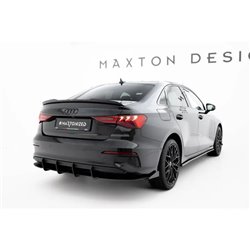 Maxton - Street Pro Central Diffuseur Arriere Audi A3 Sedan 8Y Noir + Rabats Brillant 