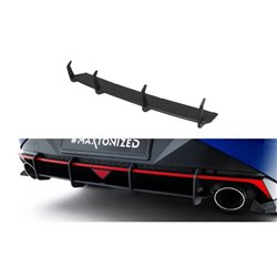 Maxton - Street Pro Central Diffuseur Arriere Hyundai Elantra N Mk7 Noir-Rouge