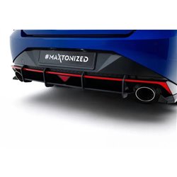 Maxton - Street Pro Central Diffuseur Arriere Hyundai Elantra N Mk7 Noir-Rouge