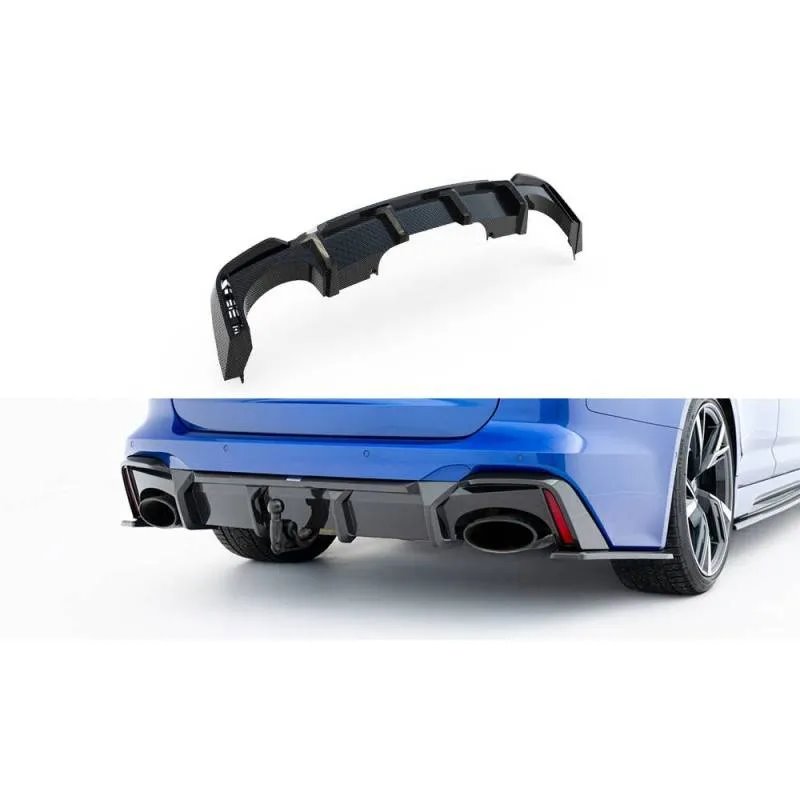Maxton - Fibre de Carbone Diffuseur Arrière Audi RS7 C8 (version with towbar) Oui