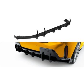 Maxton - Street Pro Central Diffuseur Arriere BMW 1 M-Pack F70 Noir + Rabats Brillant