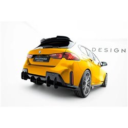 Maxton - Street Pro Central Diffuseur Arriere BMW 1 M-Pack F70 Noir + Rabats Brillant 