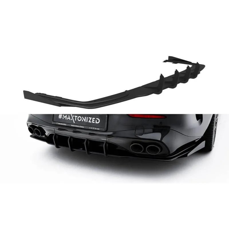 Maxton - Street Pro Central Diffuseur Arriere Mercedes-AMG CLE 53 C236 Noir + Rabats Brillant