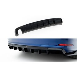 Maxton - Diffuseur Arrière Complet Audi A3 Sedan 8V (Version avec embouts d'échappement simples d'un côté) Version avec embouts 