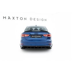Maxton - Diffuseur Arrière Complet Audi A3 Sedan 8V (Version avec embouts d'échappement simples des deux côtés) Version avec emb