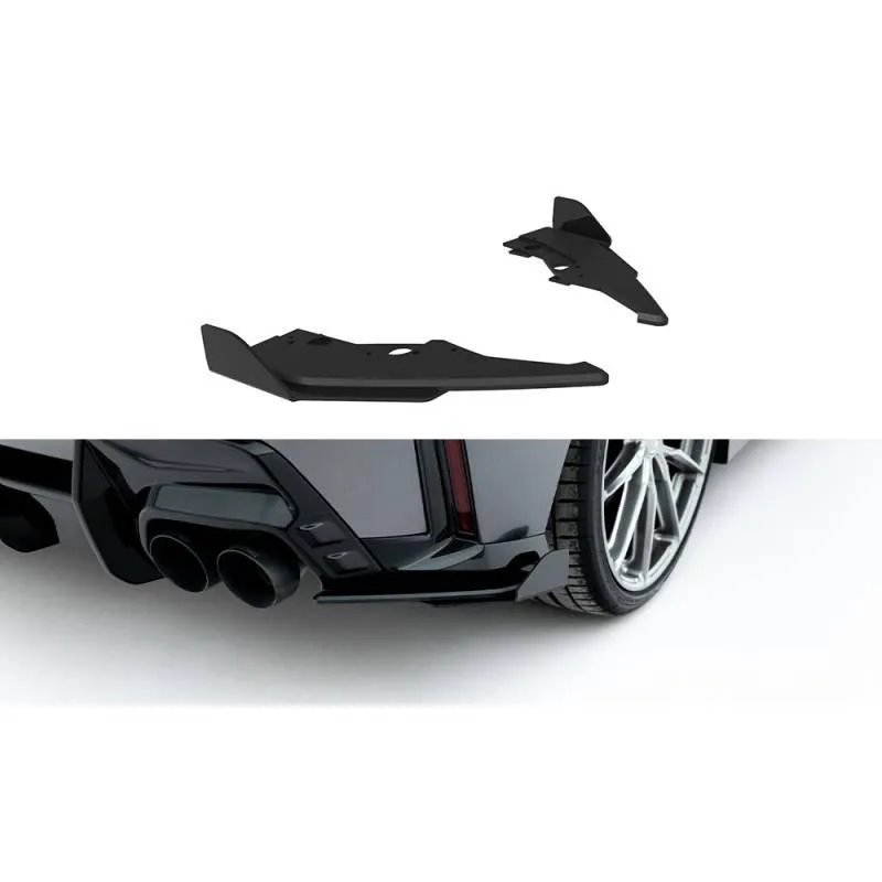 Maxton - Street Pro Lame Du Pare Chocs Arriere V.2 BMW 1 M-Pack F70 Noir-Rouge + Rabats Brillant