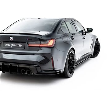 Maxton - Street Pro Lame Du Pare Chocs Arriere V.3 BMW M3 Sedan / Touring G80 / G81 Noir-Rouge