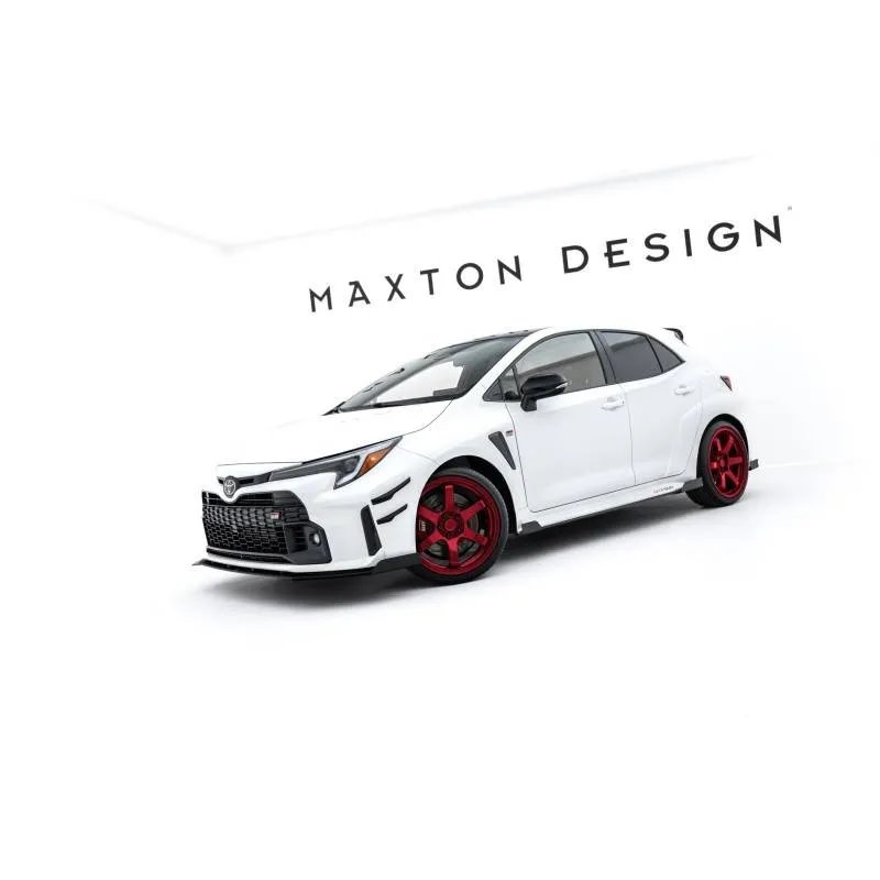 Maxton - Street Pro Rajouts Des Bas De Caisse Toyota GR Corolla Mk12 Noir-Rouge + Rabats Brillant