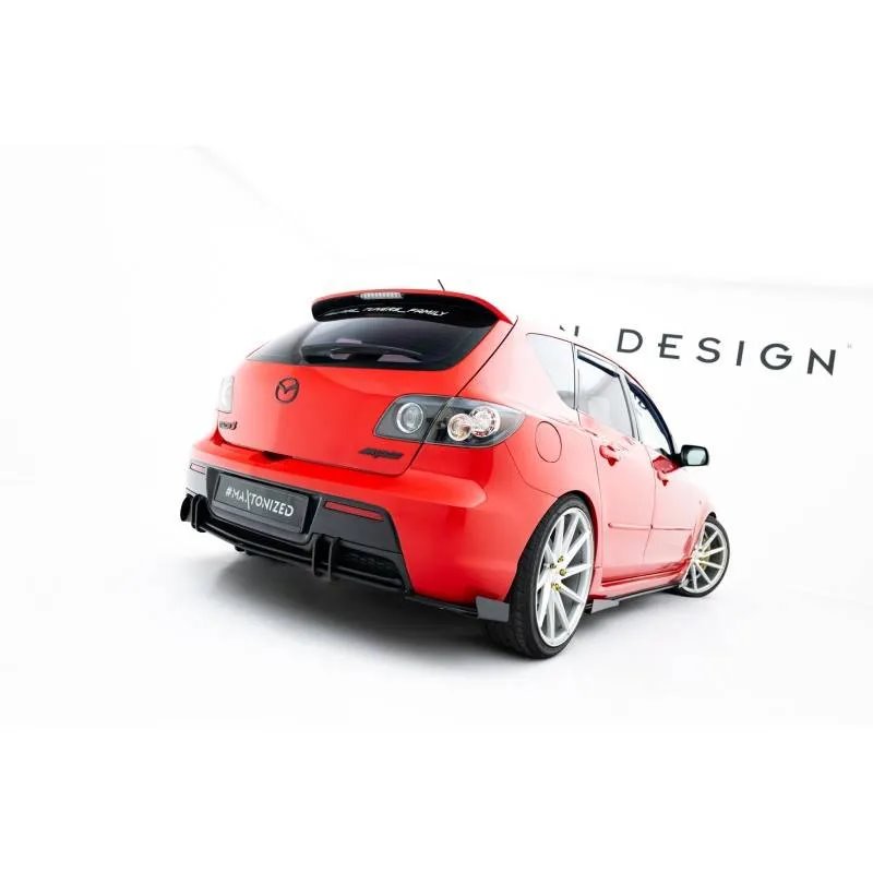 Maxton - Street Pro Central Diffuseur Arriere Mazda 3 MPS Mk1 EU Version Noir-Rouge
