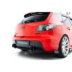 Maxton - Street Pro Central Diffuseur Arriere Mazda 3 MPS Mk1 EU Version Noir-Rouge