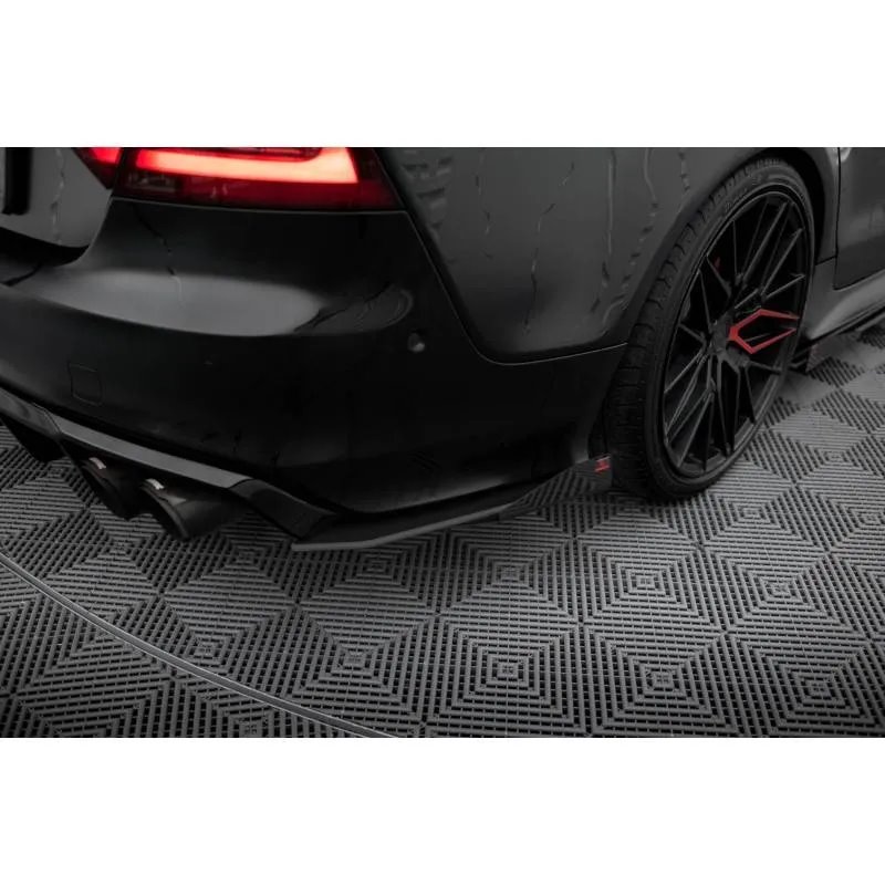 Maxton - Street Pro Lame Du Pare Chocs Arriere Audi A7 S-Line C7 Noir + Rabats Brillant