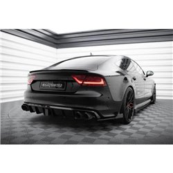 Maxton - Street Pro Lame Du Pare Chocs Arriere Audi A7 S-Line C7 Noir + Rabats Brillant 