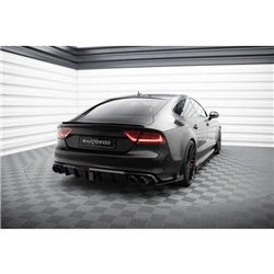 Maxton - Street Pro Lame Du Pare Chocs Arriere Audi A7 S-Line C7 Noir + Rabats Brillant 