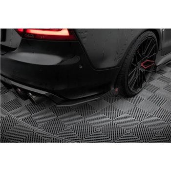 Maxton - Street Pro Lame Du Pare Chocs Arriere Audi A7 S-Line C7 Noir-Rouge + Rabats Brillant
