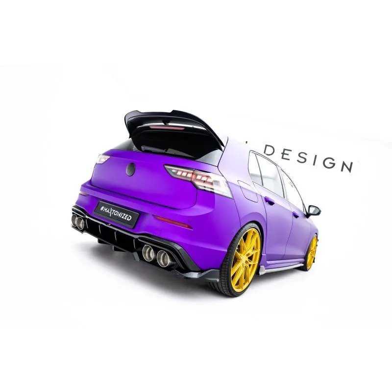 Maxton - Arriere Splitter (avec une barre verticale) V.1 Volkswagen Golf R Hatchback Mk8 / Mk8 Facelift