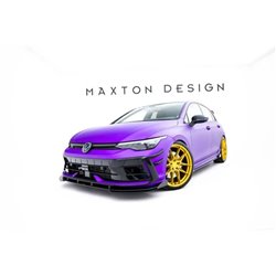 Maxton - Street Pro Lame Du Pare-Chocs Avant Volkswagen Golf R Hatchback Mk8 Facelift Noir + Rabats Brillant 
