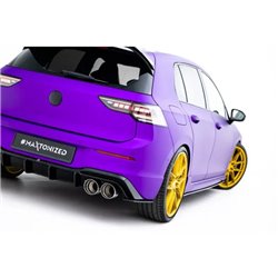 Maxton - Street Pro Lame Du Pare Chocs Arriere V.2 Volkswagen Golf R Hatchback Mk8 / Mk8 Facelift Noir-Rouge