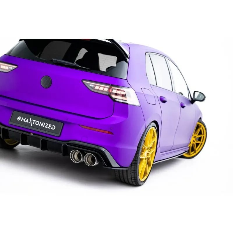 Maxton - Street Pro Lame Du Pare Chocs Arriere V.2 Volkswagen Golf R Hatchback Mk8 / Mk8 Facelift Noir-Rouge