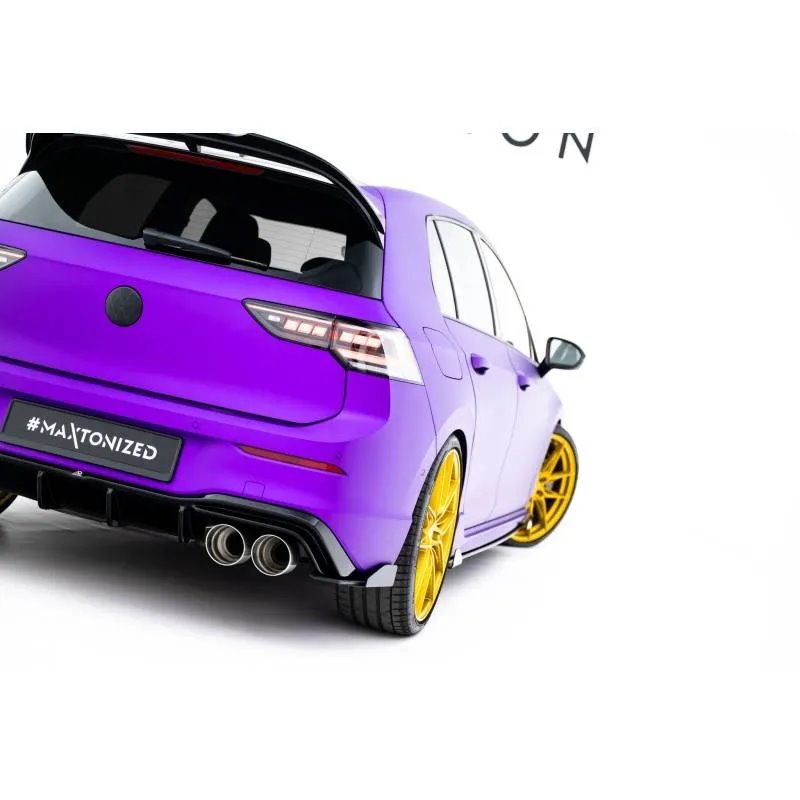 Maxton - Street Pro Lame Du Pare Chocs Arriere V.2 V.2 Volkswagen Golf R Hatchback Mk8 / Mk8 Facelift Noir + Rabats Brillant