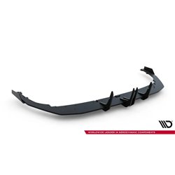 Maxton - Street Pro Central Diffuseur Arriere Audi RS3 Sedan 8Y Facelift Noir-Rouge + Rabats Brillant