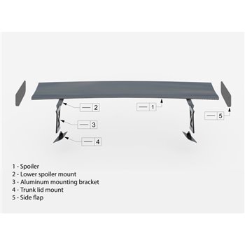 Maxton - Carbon Spoiler With External Brackets Uprights V.1 Audi A5 / A5 S-Line / S5 / RS5 Coupe F5 / F5 Facelift