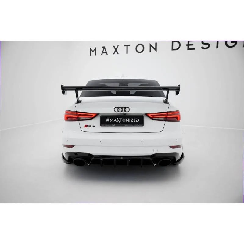 Maxton - Carbon Spoiler With External Brackets Uprights Audi A3 / A3 S-Line / S3 / RS3 Sedan 8V / 8V Facelift
