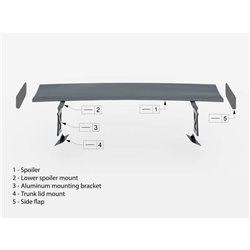 Maxton - Carbon Spoiler With External Brackets Uprights Audi A3 / A3 S-Line / S3 / RS3 Sedan 8V / 8V Facelift