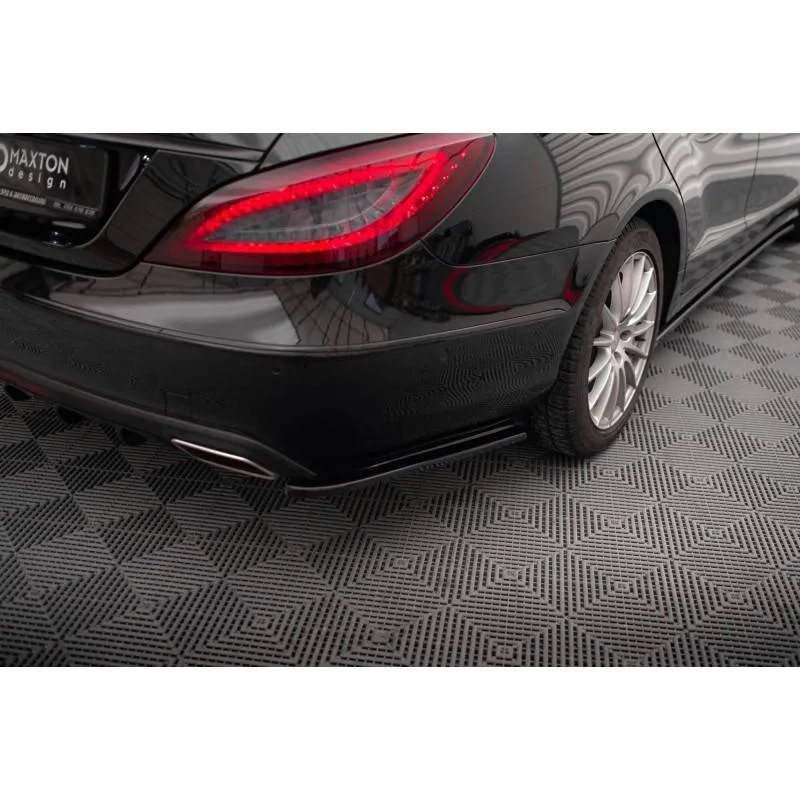 Maxton - Lames De Pare-Chocs Arrière Latérales Mercedes-Benz CLS C218 Noir Brillant