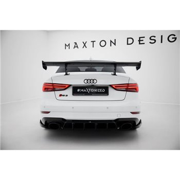 Maxton - Carbon Spoiler With Internal Brackets Uprights Audi A3 / A3 S-Line / S3 / RS3 Sedan 8V / 8V Facelift