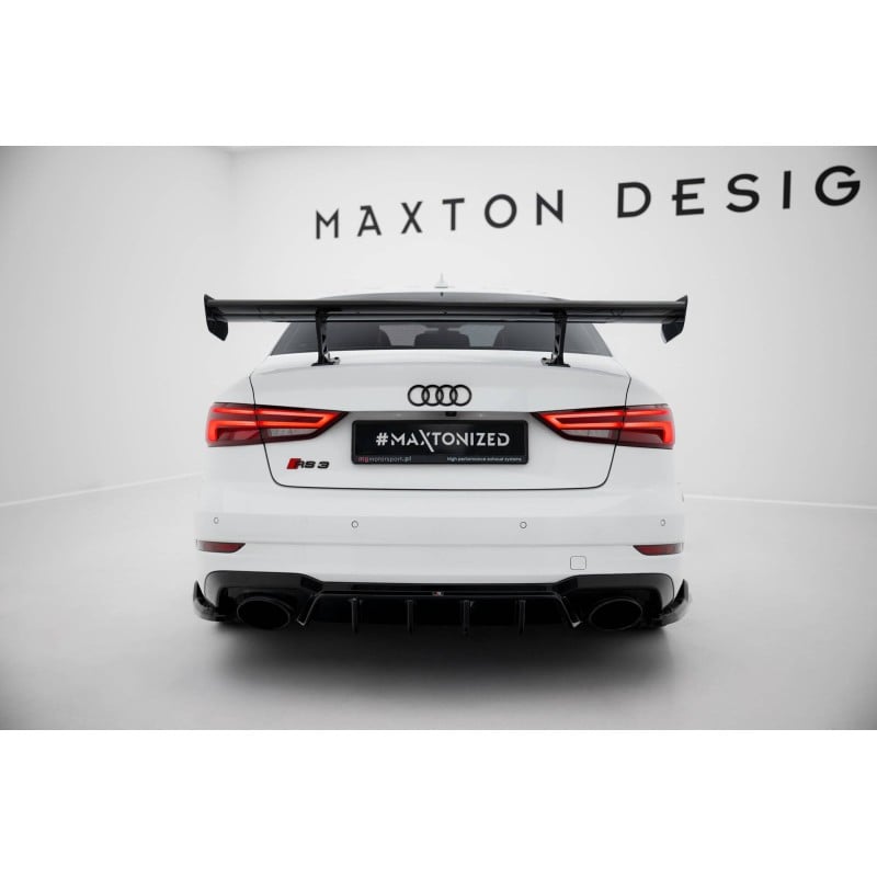 Maxton - Carbon Spoiler With Internal Brackets Uprights Audi A3 / A3 S-Line / S3 / RS3 Sedan 8V / 8V Facelift