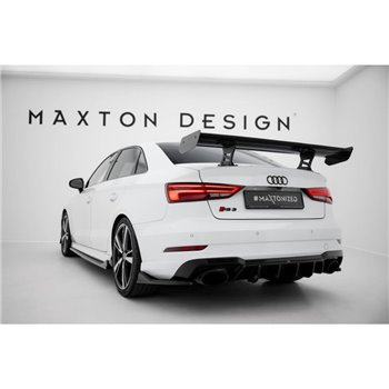 Maxton - Carbon Spoiler With Internal Brackets Uprights Audi A3 / A3 S-Line / S3 / RS3 Sedan 8V / 8V Facelift