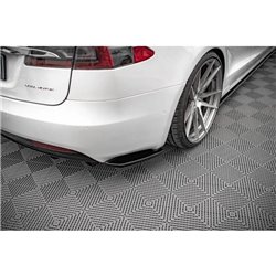 Maxton - LAME DU PARE CHOCS ARRIERE Tesla Model S Facelift Noir Brillant