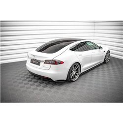 Maxton - LAME DU PARE CHOCS ARRIERE Tesla Model S Facelift Noir Brillant